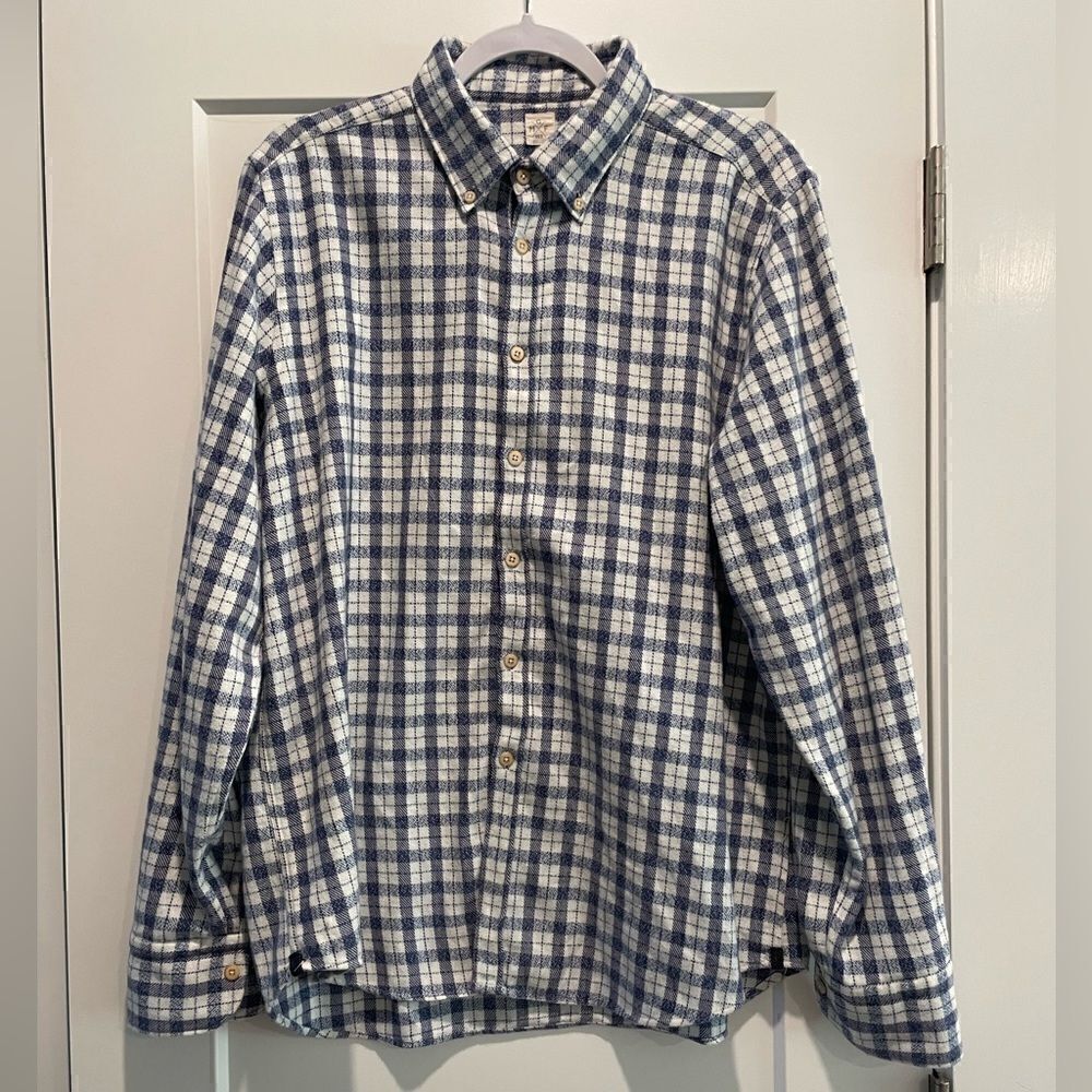 GMF 965 Men’s Sport Shirt Navy Flannel Check